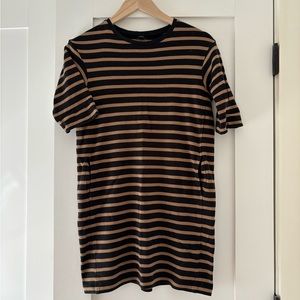 Uniqlo girls black and brown stripe tunic dress size 11-12